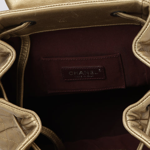 Vintage Small Duma Backpack Gold Metallic Lambskin