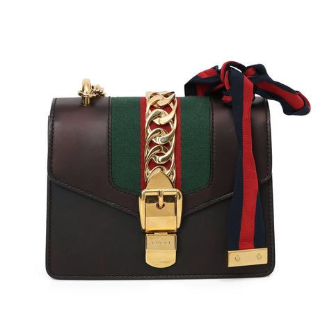 Black Leather Mini Sylvie Shoulder Bag