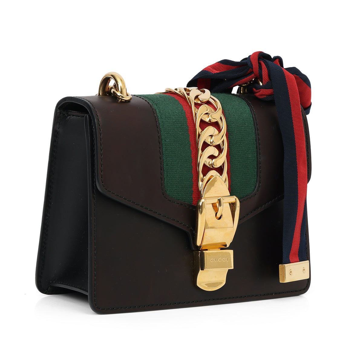 Black Leather Mini Sylvie Shoulder Bag