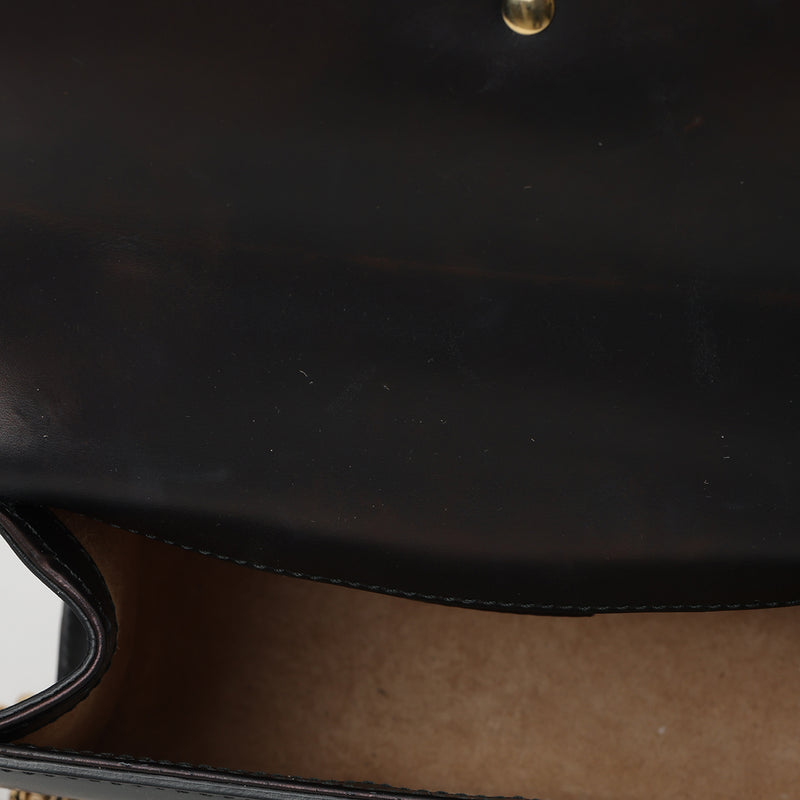 Black Leather Mini Sylvie Shoulder Bag