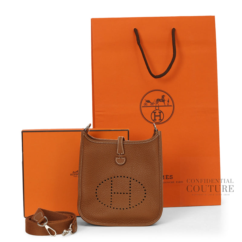 Evelyne 16 Taurillion Clemence Tan Crossbody Bag With Silver Hardware