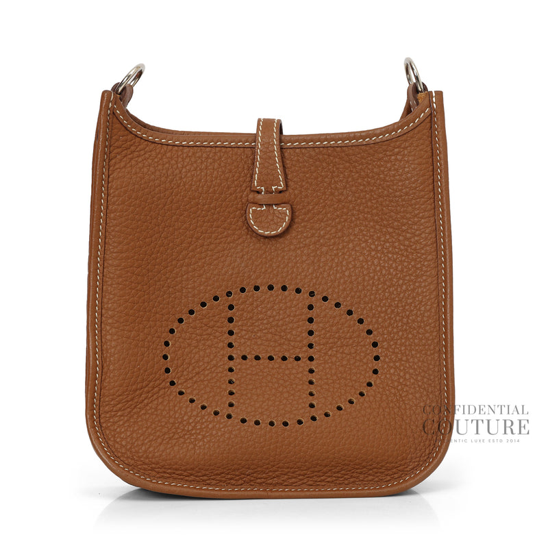 Evelyne 16 Taurillion Clemence Tan Crossbody Bag With Silver Hardware
