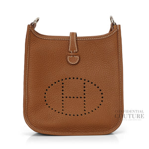 Evelyne 16 Taurillion Clemence Tan Crossbody Bag With Silver Hardware