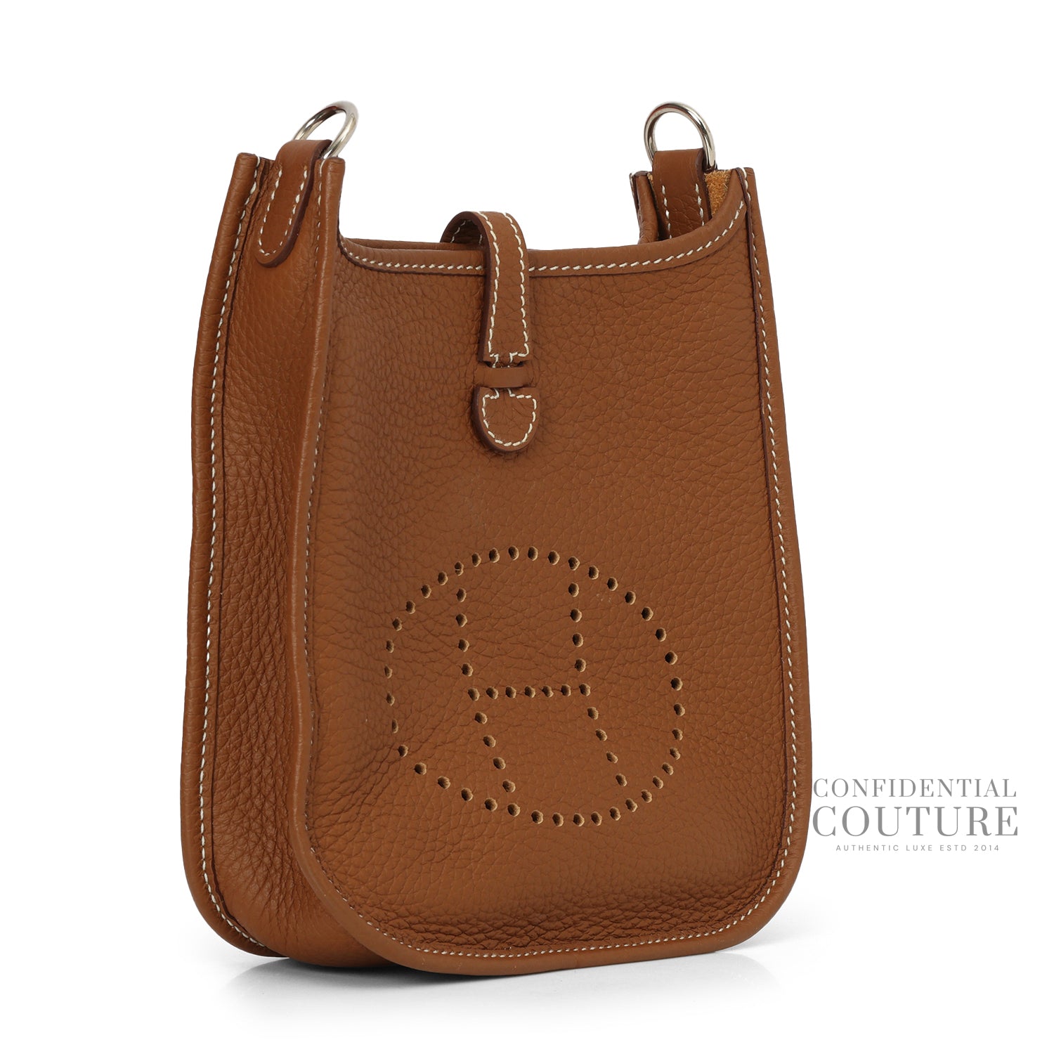 Evelyne 16 Taurillion Clemence Tan Crossbody Bag With Silver Hardware