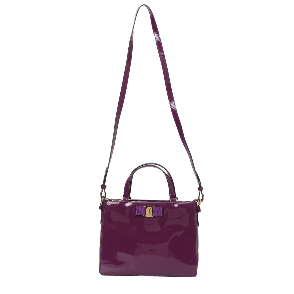 SHOP PRELOVED Salvatore Ferragamo Purple Tracy Patent Leather Bag