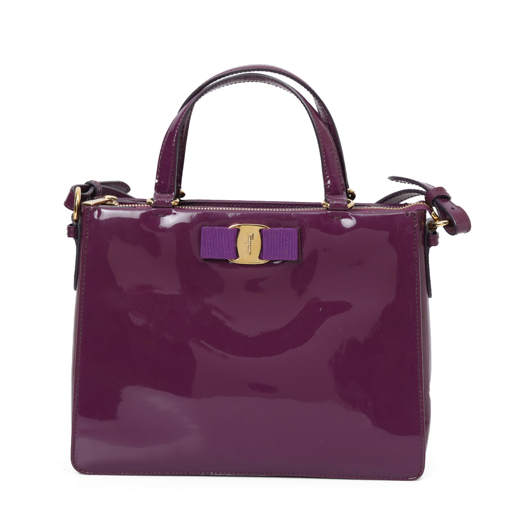 SHOP PRELOVED Salvatore Ferragamo Purple Tracy Patent Leather Bag