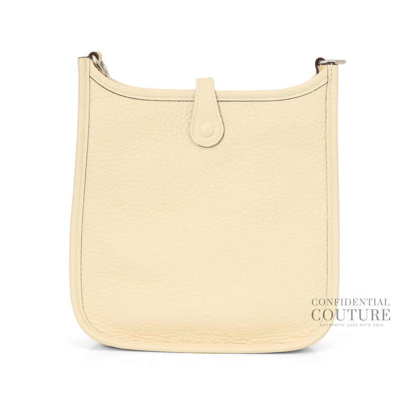 Evelyne 16 Taurillion Clemence Nata/Blanc Crossbody Bag With Silver Hardware