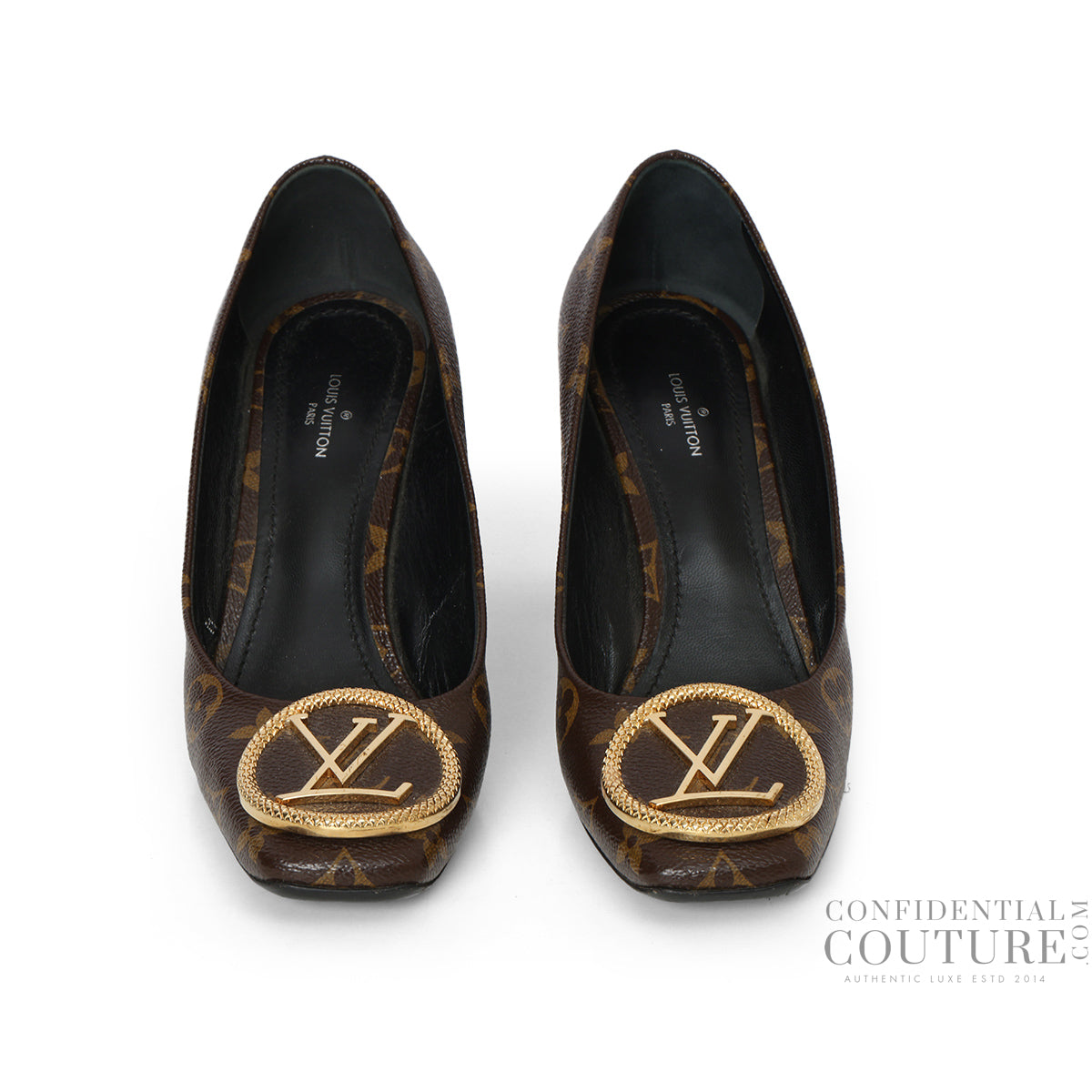 Monogram Canvas Madeleine Square Toe Pumps- 37.5