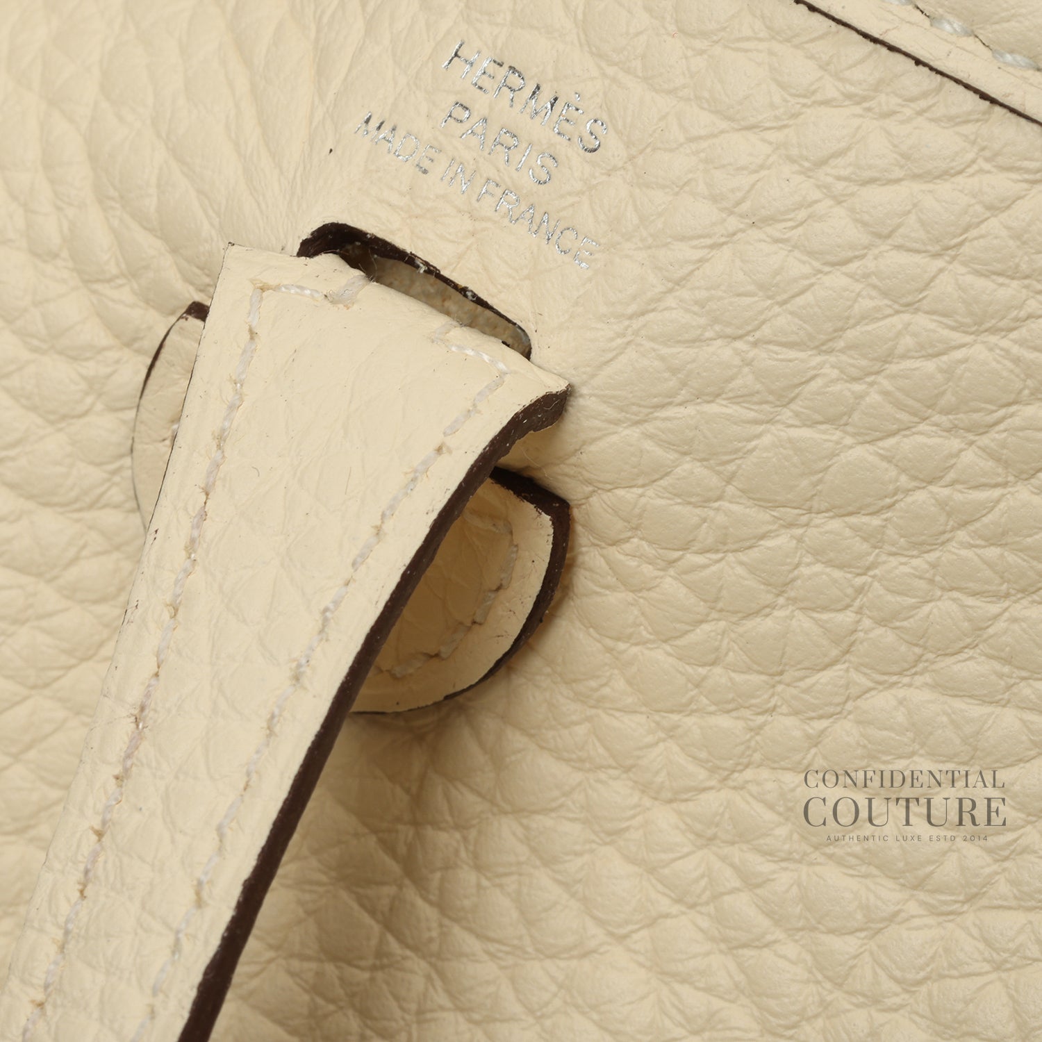 Evelyne 16 Taurillion Clemence Nata/Blanc Crossbody Bag With Silver Hardware