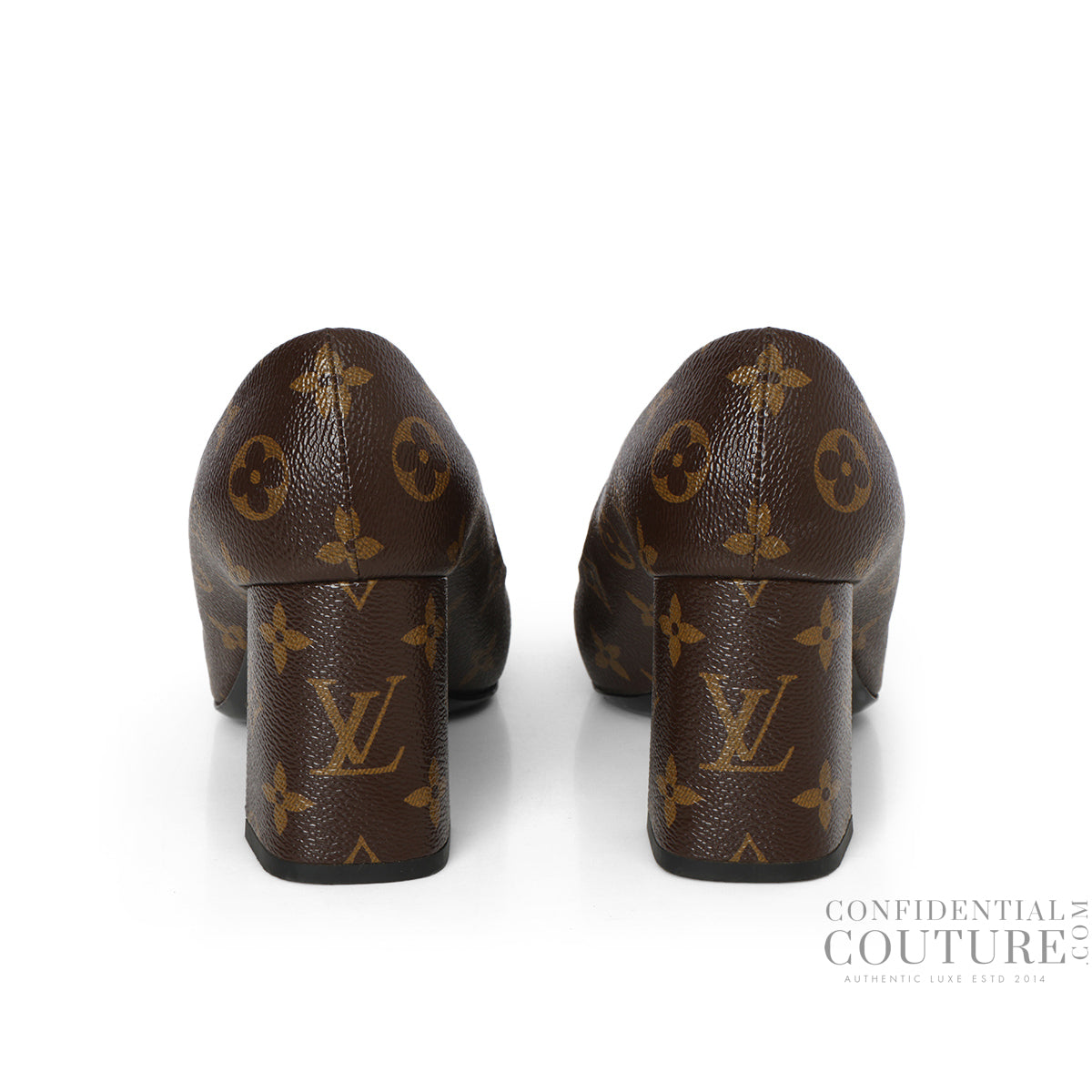 Monogram Canvas Madeleine Square Toe Pumps- 37.5