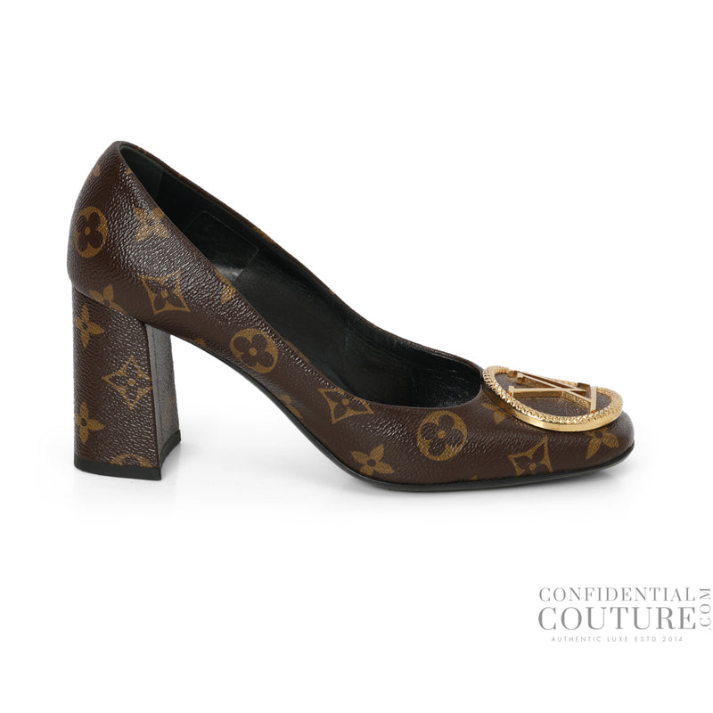 Louis Vuitton Monogram Canvas Madeleine Square Toe Pumps- 37.5