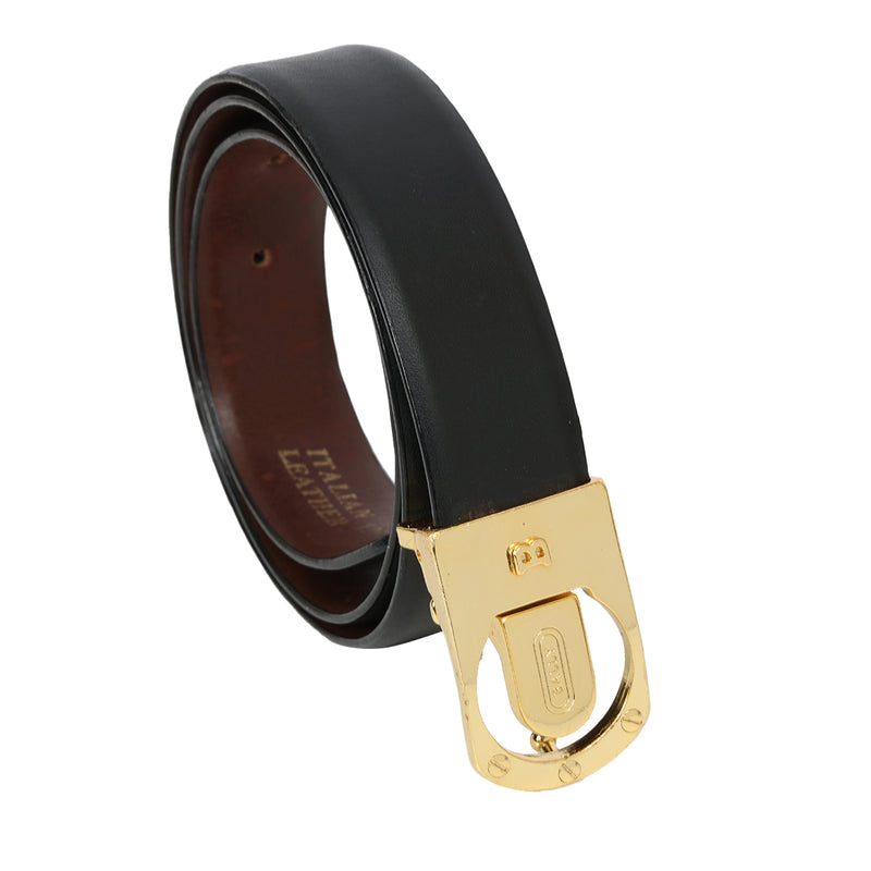 Black And Brown Reversible Leather Belt For Men- 105cm