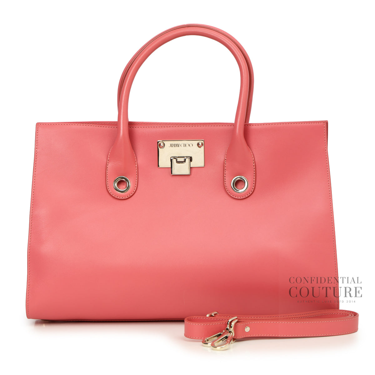 Authentic Pre-Loved — Pink Riley Large Leather Tote Bag — Interior View