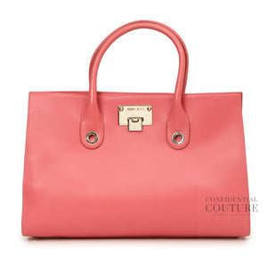 Pink Riley Large Leather Tote Bag