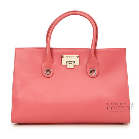 Pink Riley Large Leather Tote Bag