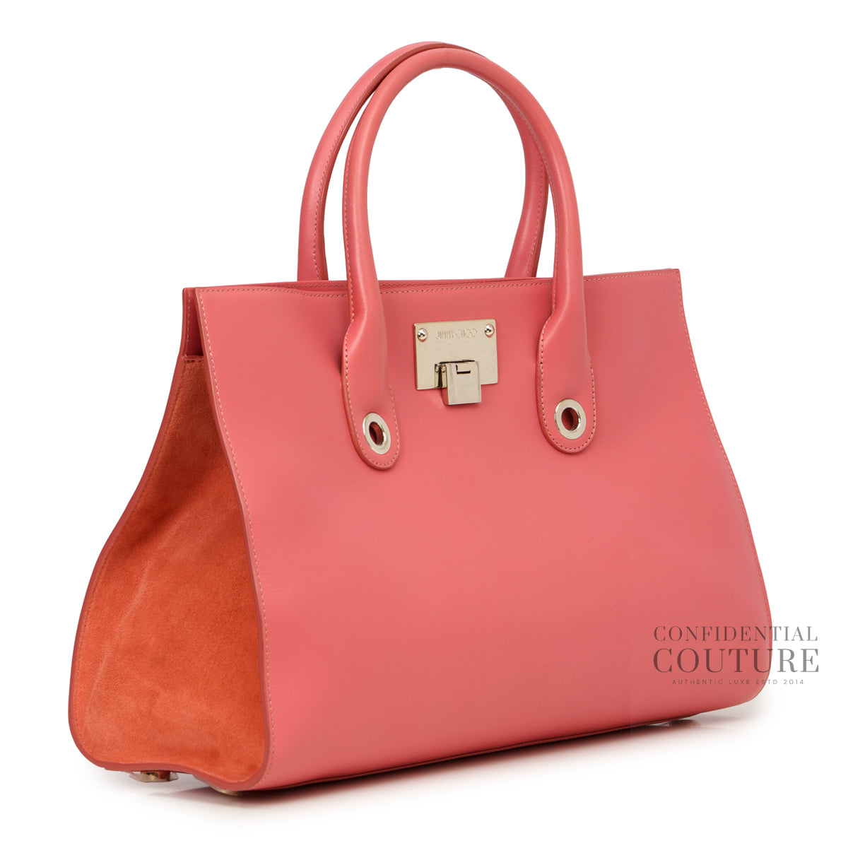 Authentic Pre-Loved — Pink Riley Large Leather Tote Bag — Side View