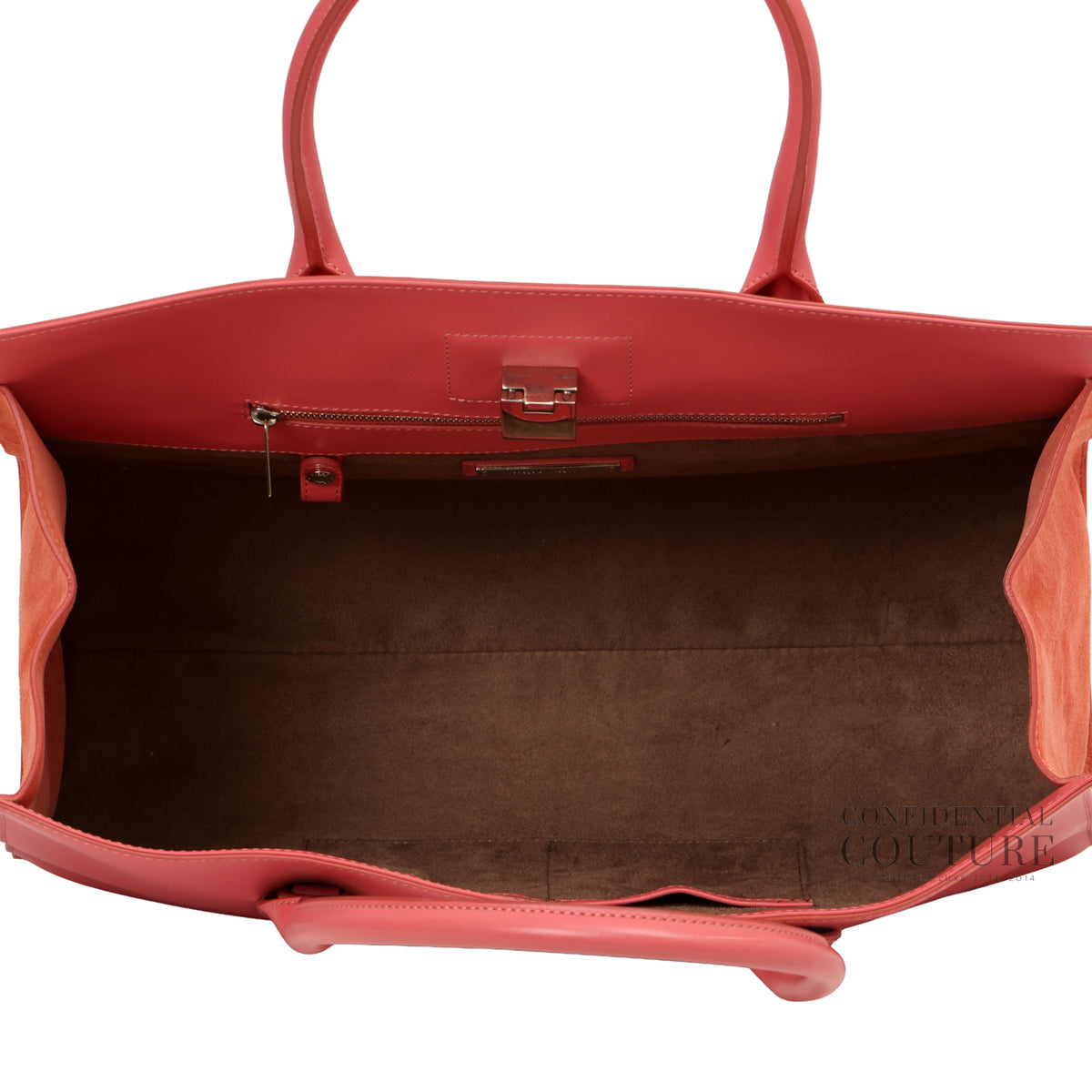 Authentic Pre-Loved — Pink Riley Large Leather Tote Bag — Hardware Detail