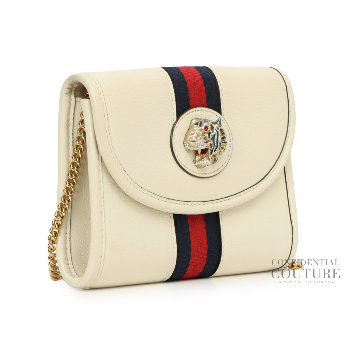 Authentic Pre-Loved — Rajah Mini White Leather Crossbody Bag — Side View