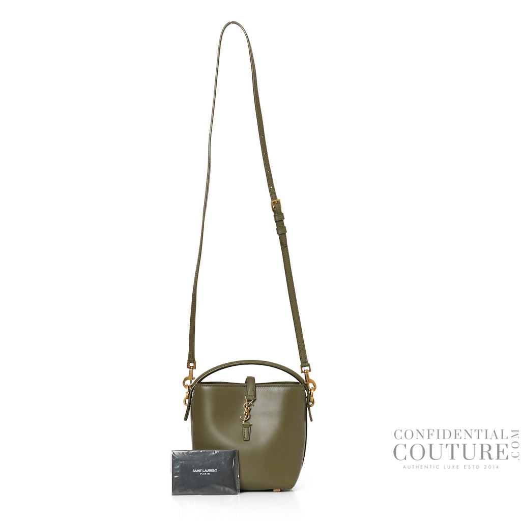 バッグ Olive LE 37 Mini Bag In Shiny Leather Shop Pre-Loved Saint Laurent LE 37 Mini Bag in Olive Shiny Leather