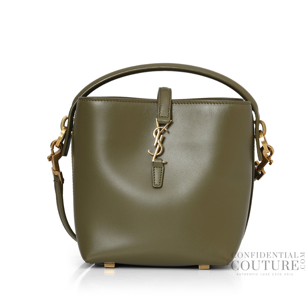 バッグ Olive LE 37 Mini Bag In Shiny Leather Shop Pre-Loved Saint Laurent LE 37 Mini Bag in Olive Shiny Leather