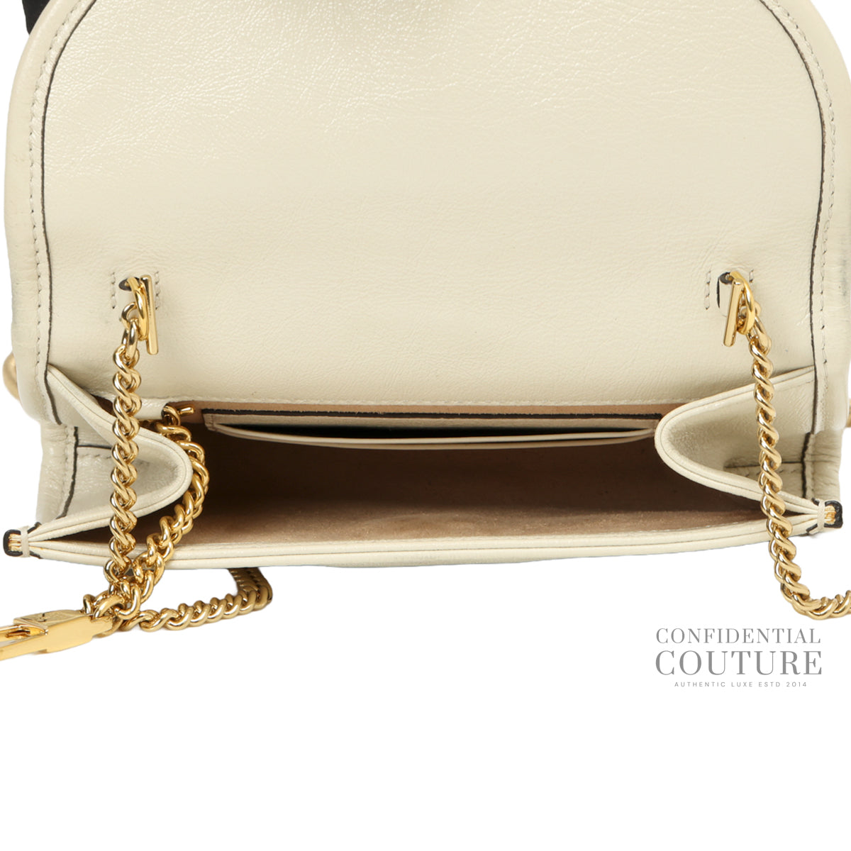Authentic Pre-Loved — Rajah Mini White Leather Crossbody Bag — Hardware Detail