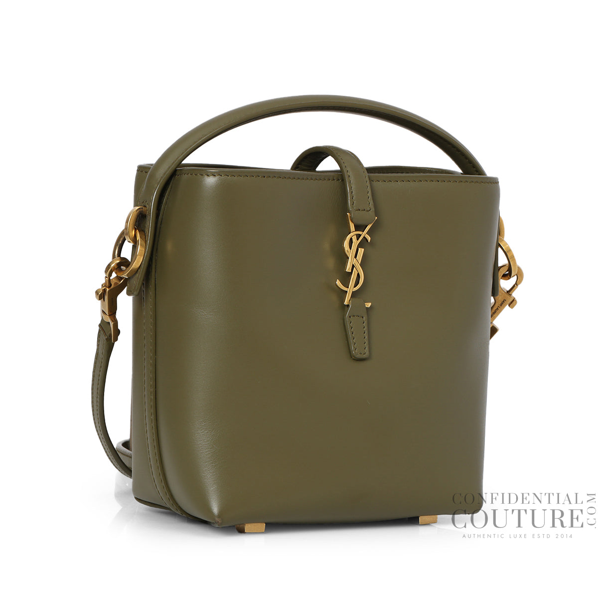 Olive LE 37 Mini Bag In Shiny Leather