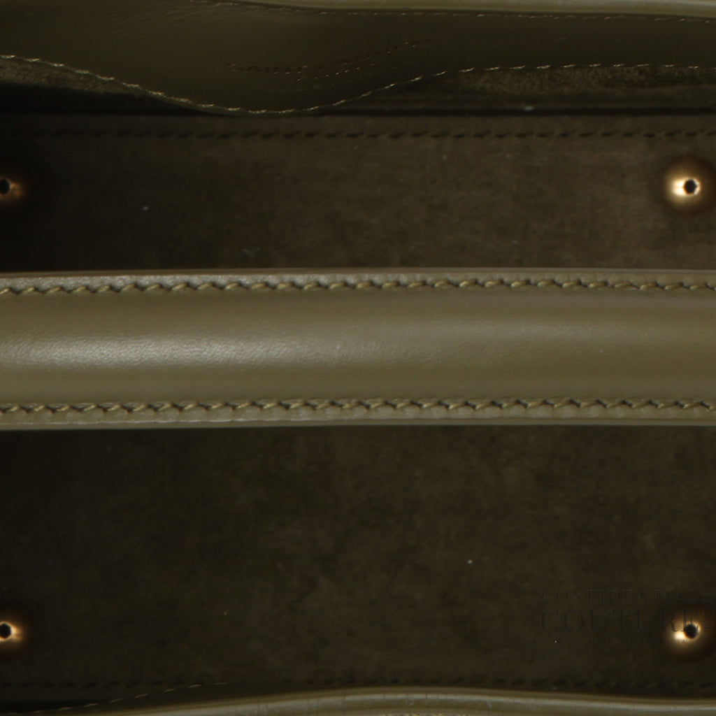 Shop Pre-Loved Saint Laurent LE 37 Mini Bag in Olive Shiny Leather