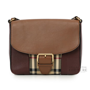 Horseferry Check Brown/Burgundy Small Crossbody Bag