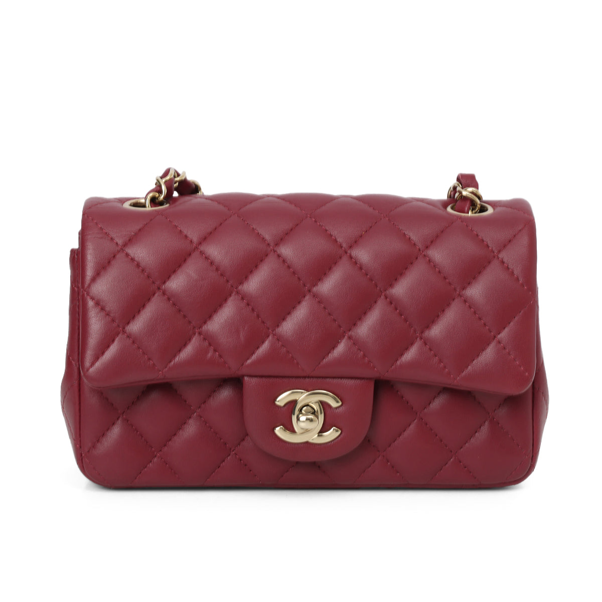 Maroon Mini Classic Flap Bag