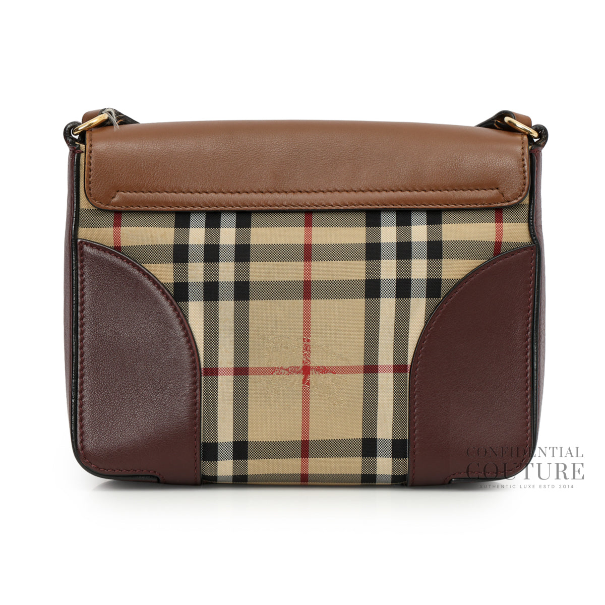 Horseferry Check Brown/Burgundy Small Crossbody Bag