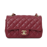 Maroon Mini Classic Flap Bag