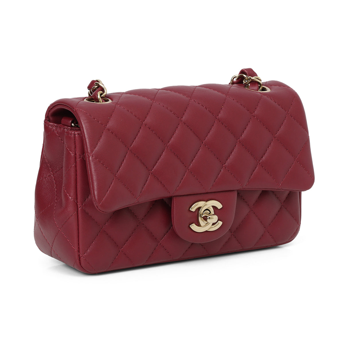 Maroon Mini Classic Flap Bag