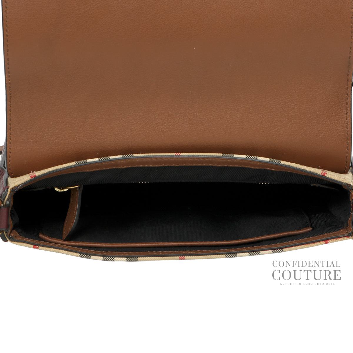 Horseferry Check Brown/Burgundy Small Crossbody Bag