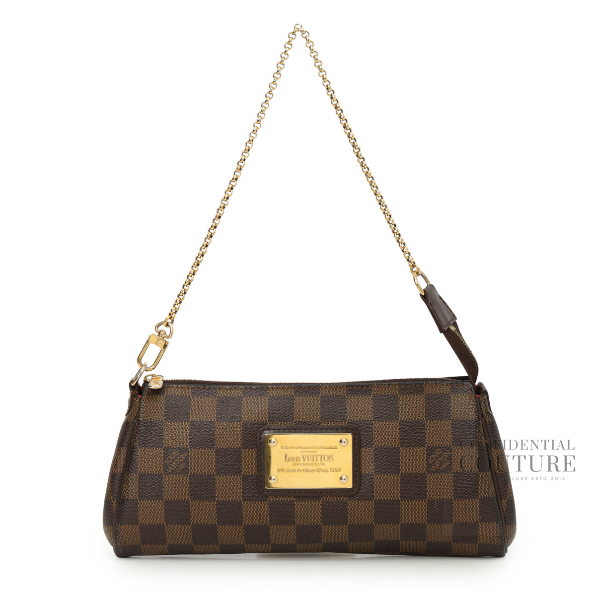 Authentic Pre-Loved — Canvas Eva Damier Ebene Crossbody Bag — Back View