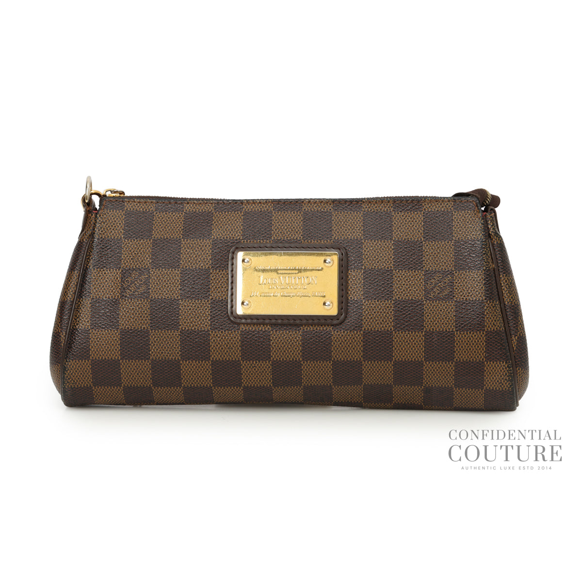Authentic Pre-Loved — Canvas Eva Damier Ebene Crossbody Bag — Front View