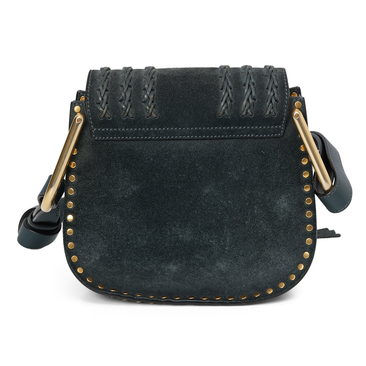 Blue Suede Braided Small Hudson Crossbody Bag