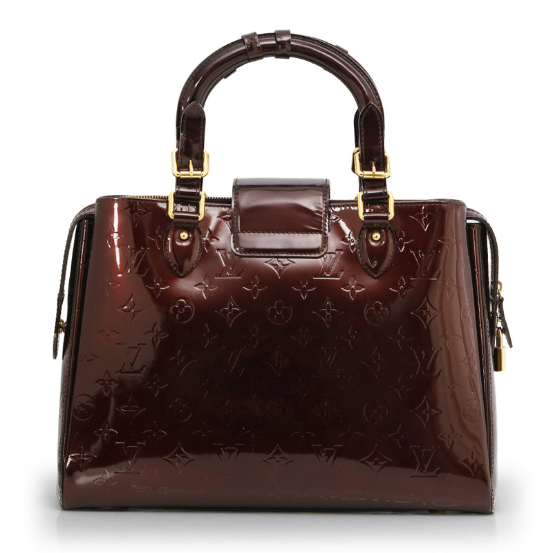 Women pre loved louis vuitton amarante monogram vernis melrose avenue bag