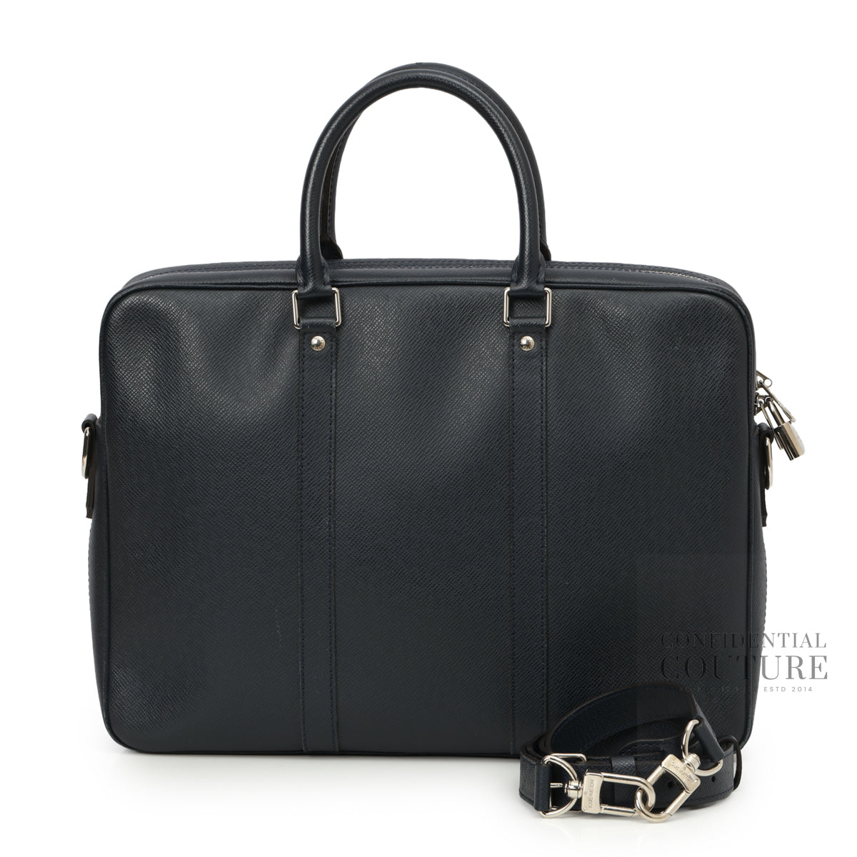 Blue Taiga Leather Porte-Documents Voyage PM Bag