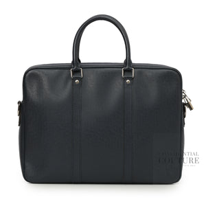 Blue Taiga Leather Porte-Documents Voyage PM Bag