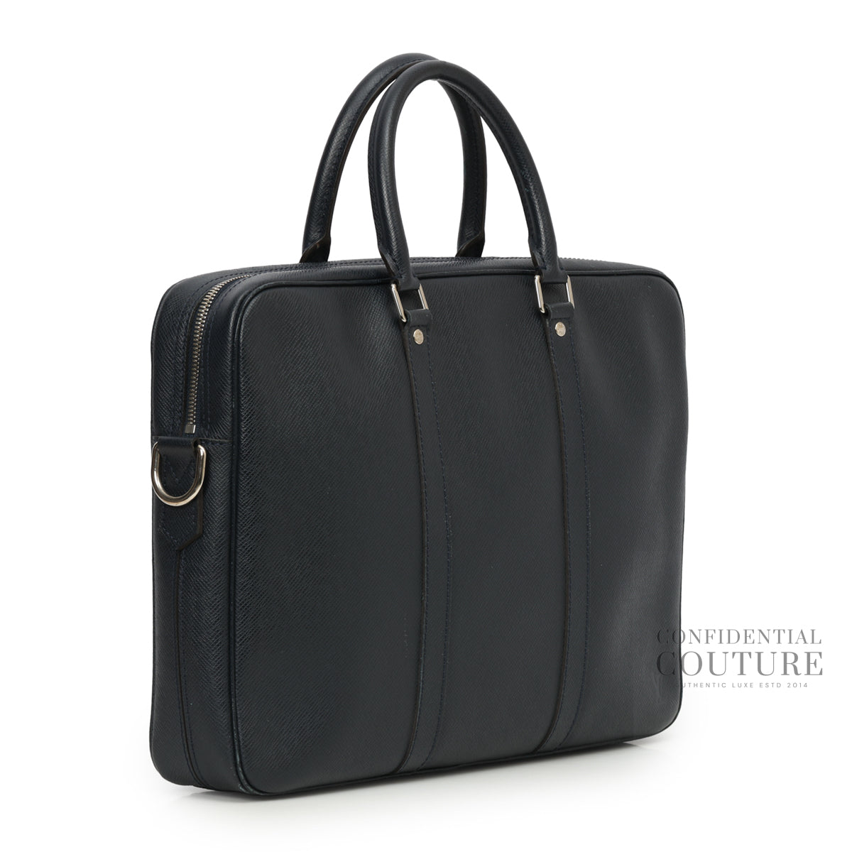 Blue Taiga Leather Porte-Documents Voyage PM Bag
