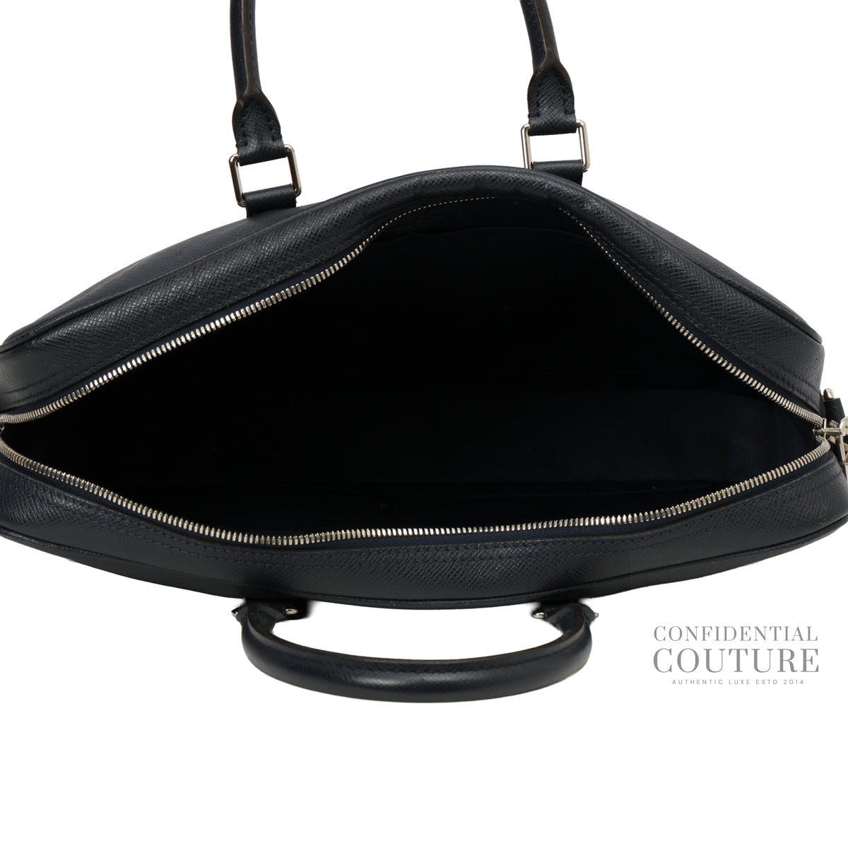 Blue Taiga Leather Porte-Documents Voyage PM Bag