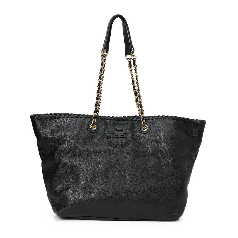 Black Leather Marion Tote