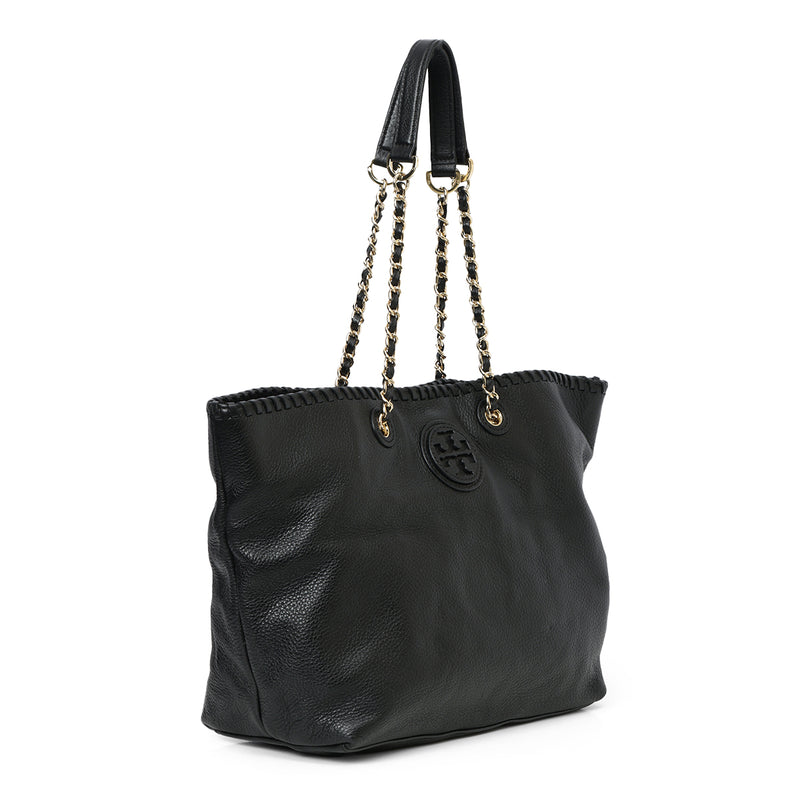 Black Leather Marion Tote