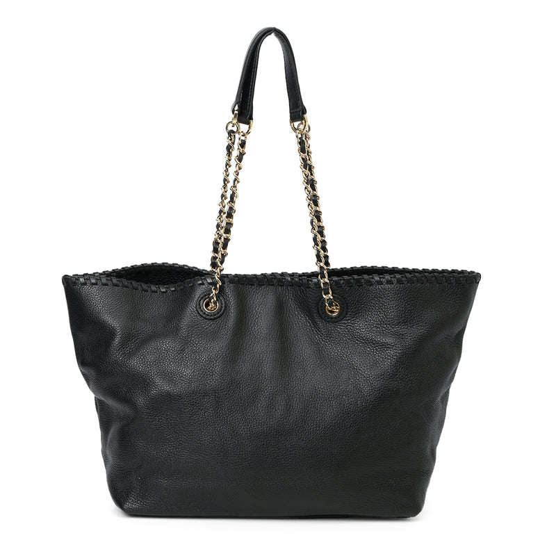 Black Leather Marion Tote