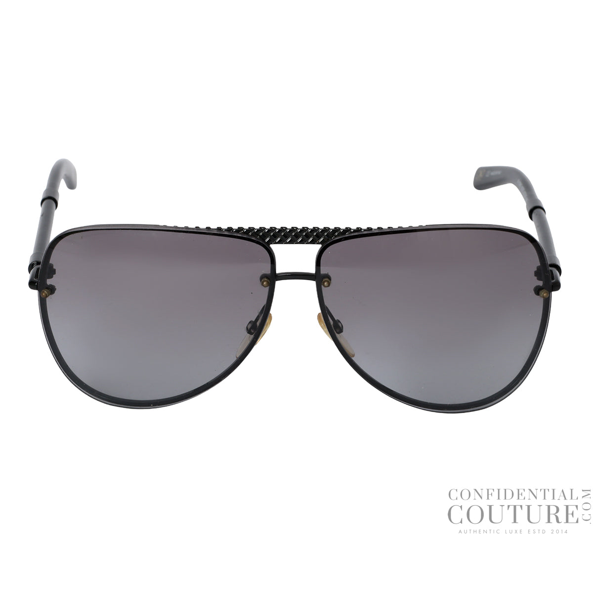 B.V.129/S Black Intrecciato Aviators