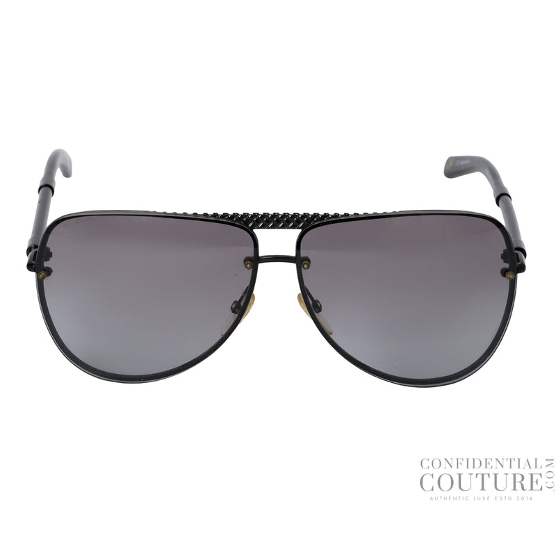 Bottega Veneta B.V.129/S Black Intrecciato Aviators