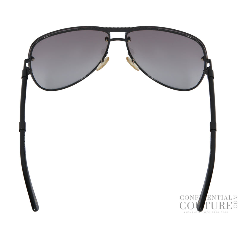 Women pre loved Bottega Veneta B.V.129/S Black Intrecciato Aviators