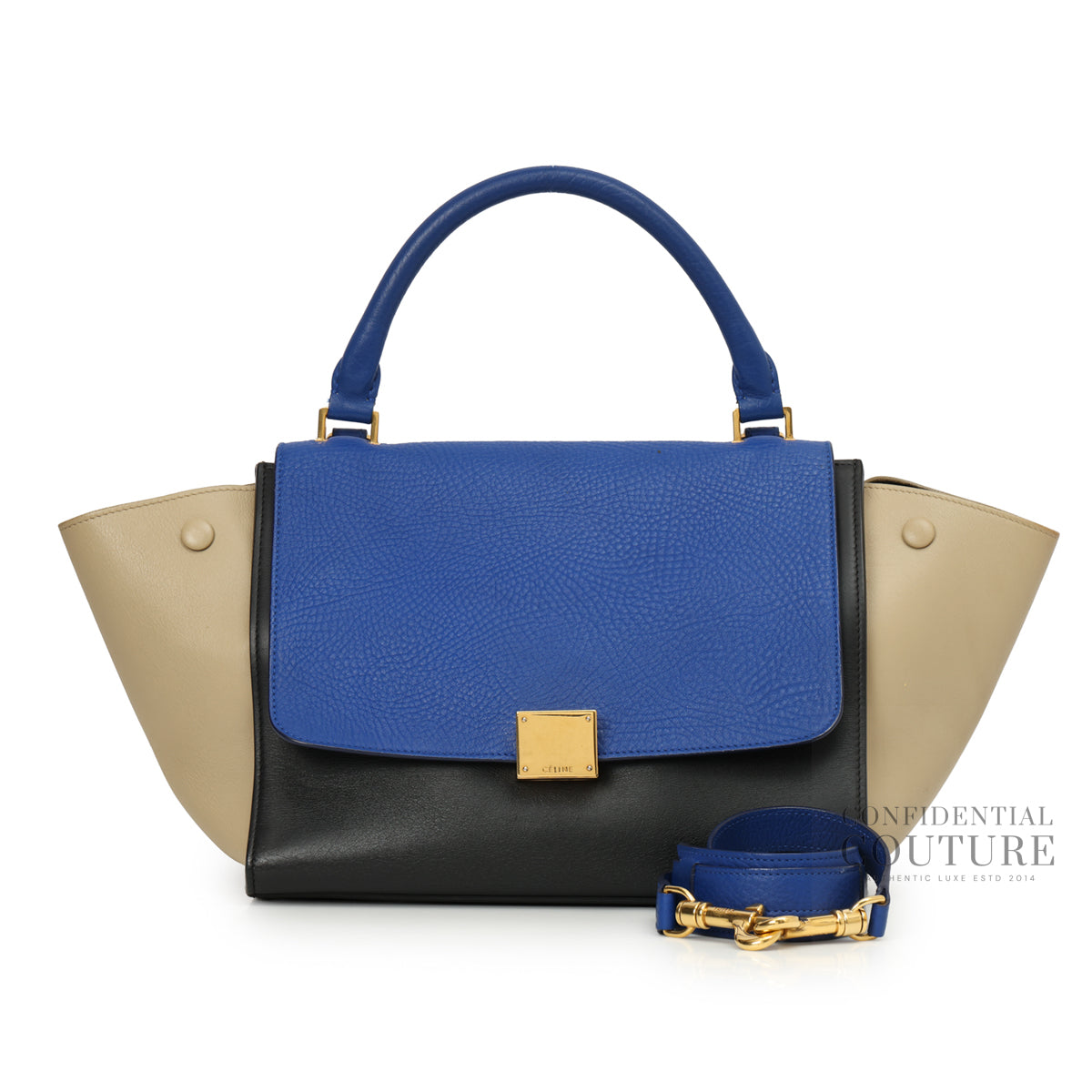 Authentic Pre-Loved — Trapeze Calfskin Multi-Colour Small Leather Bag — Interior View