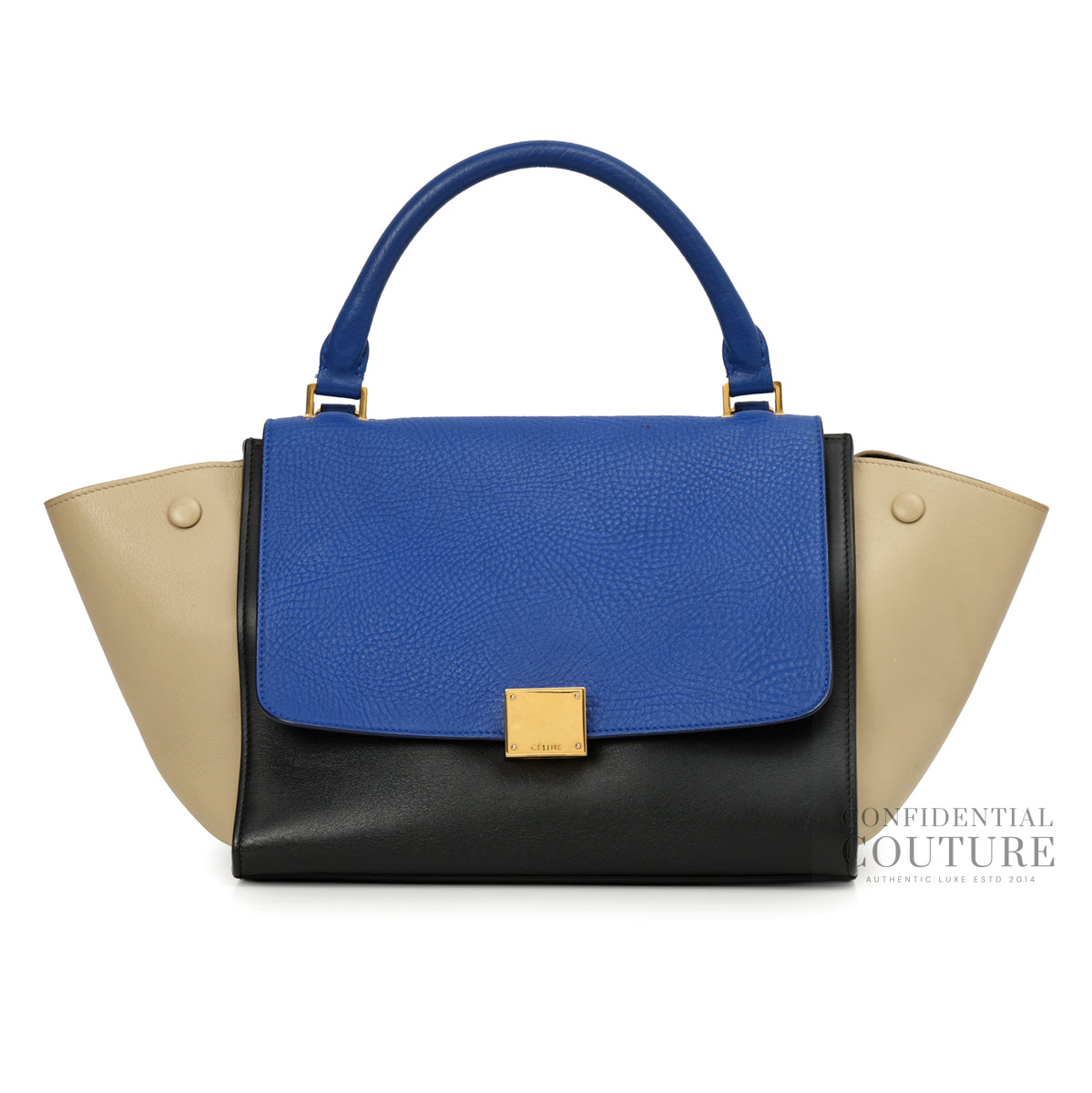 Authentic Pre-Loved — Trapeze Calfskin Multi-Colour Small Leather Bag — Front View