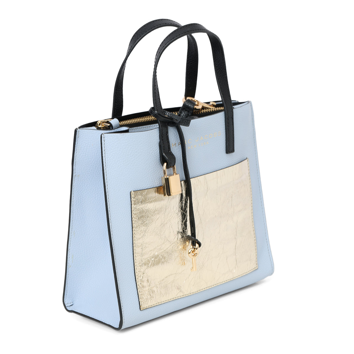 Powder Blue Mini Grind Handbag with Detachable Sling Strap